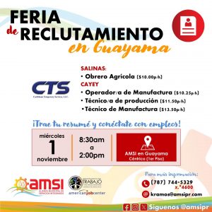 Feria de Reclutamiento - AMSI en Guayama y CTS